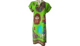 Lime Green Pharaonic Print Tunic Dress